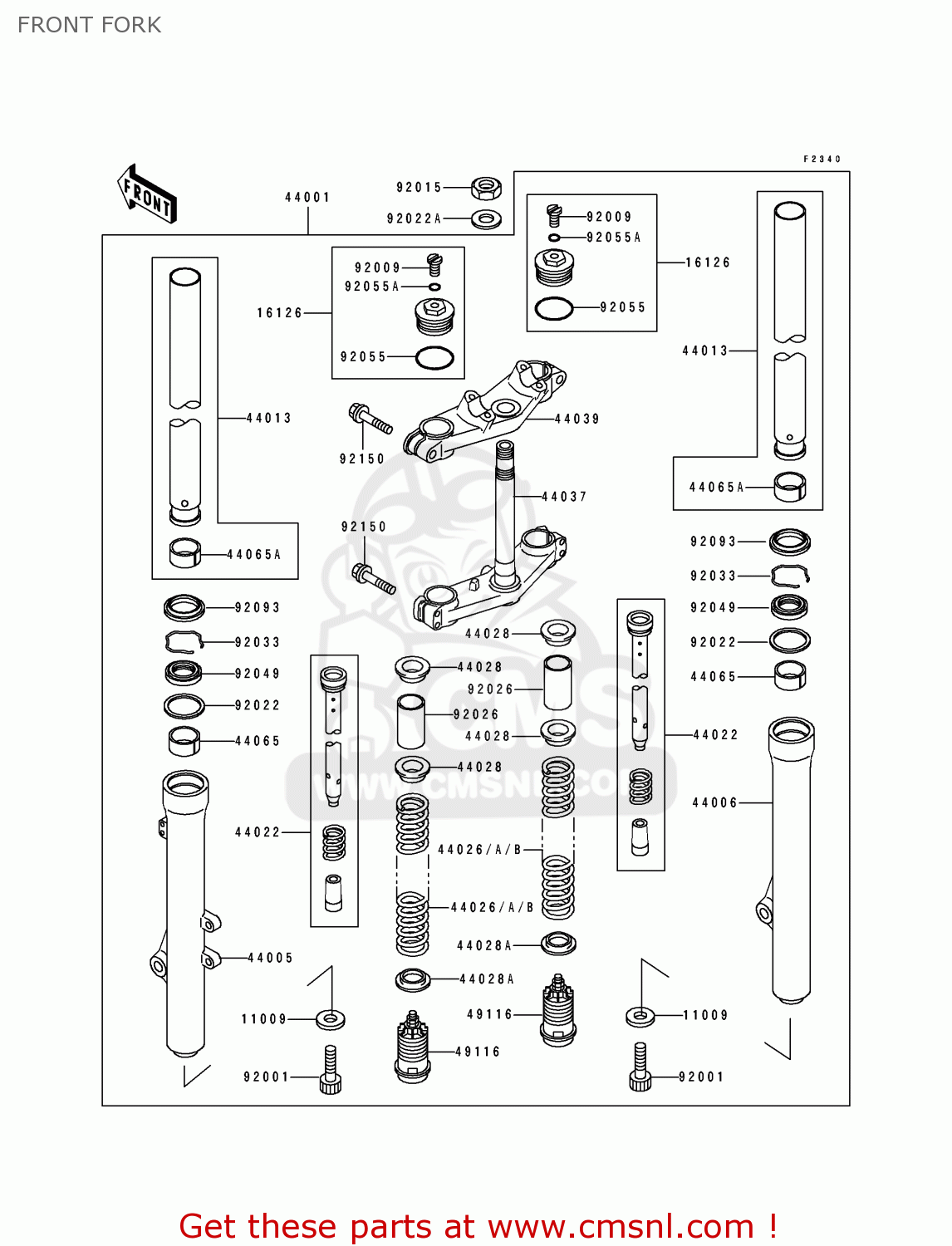 FRONT FORK KX100-B1 1991 UNITED KINGDOM AL AS