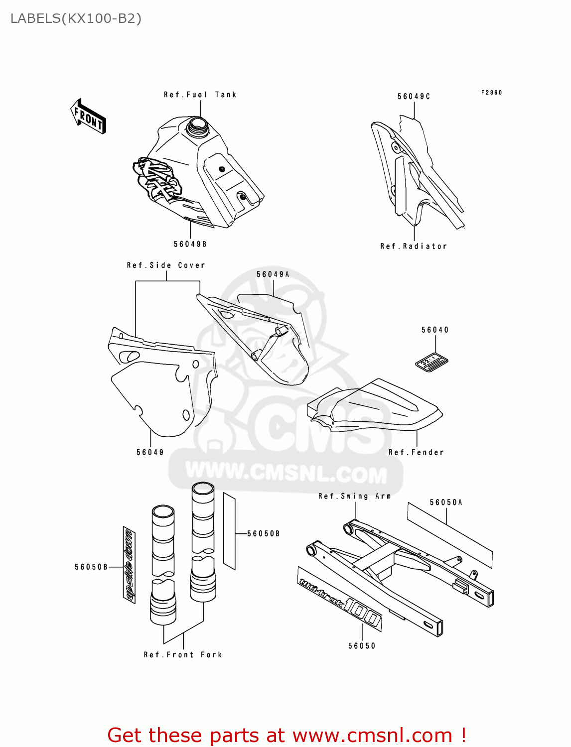 LABELS(KX100-B2) KX100-B2 1992 EUROPE UK AL AS
