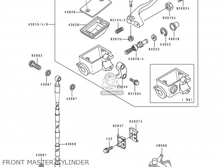 FRONT MASTER CYLINDER - KX100-B2 1992 EUROPE UK AL AS