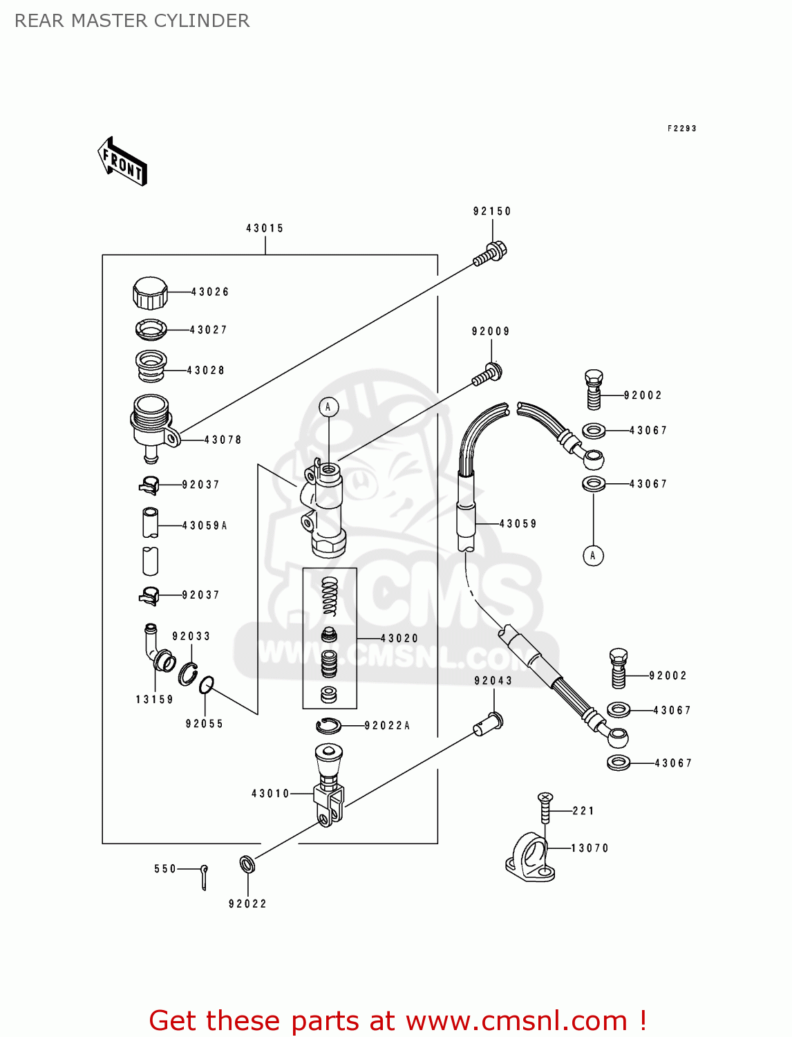 REAR MASTER CYLINDER KX100-B3 1993 EUROPE AS