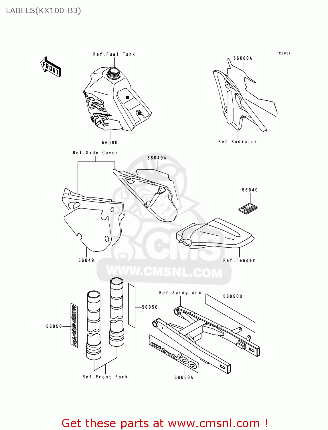LABELS(KX100-B3) KX100-B3 1993 EUROPE AS