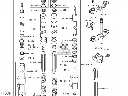 FRONT FORK - KX100-B3 1993 EUROPE AS