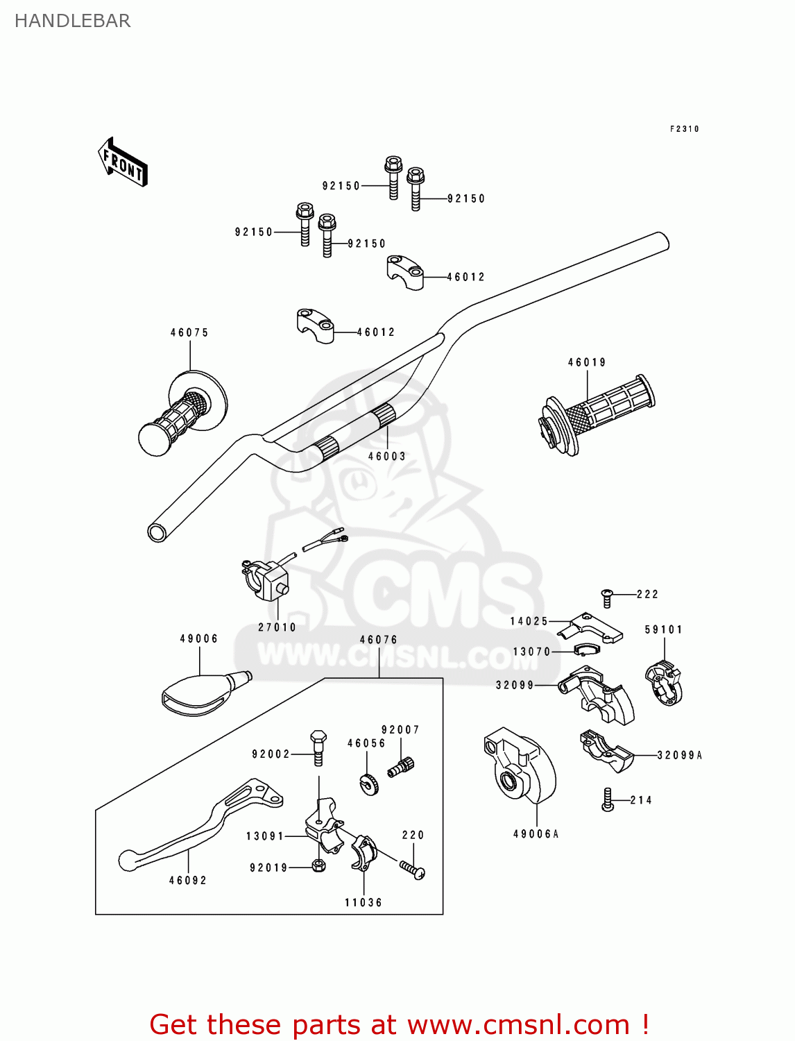 HANDLEBAR KX100-B4 1994 EUROPE AS