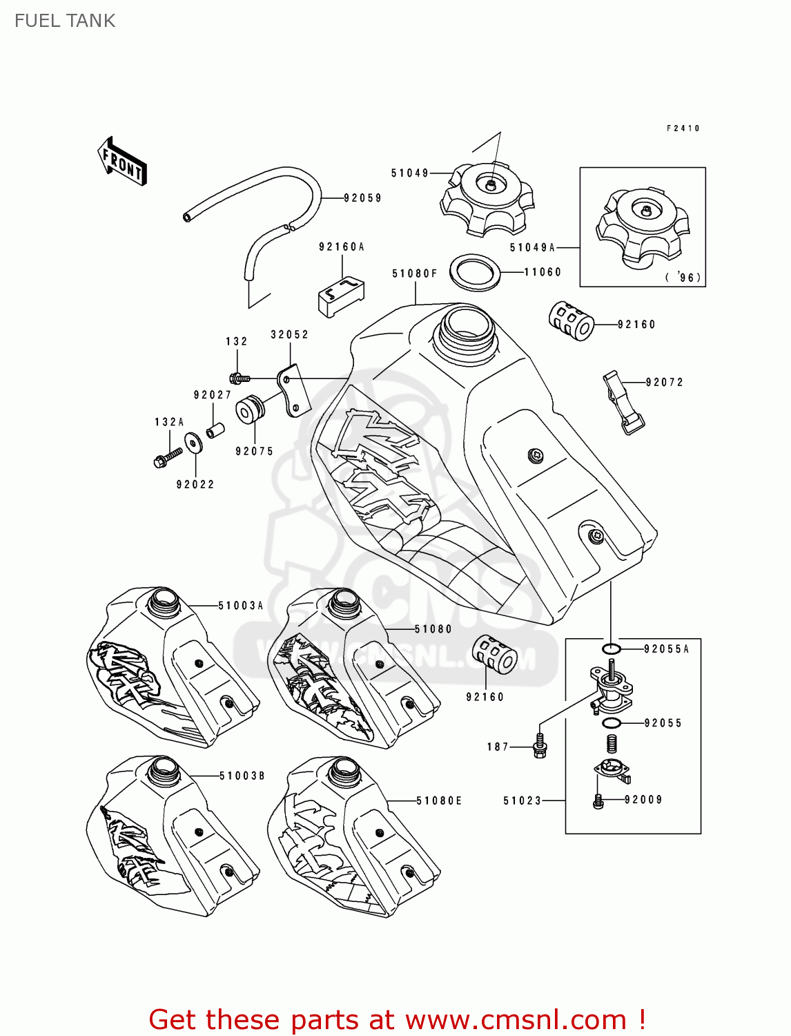 FUEL TANK KX100-B4 1994 EUROPE AS
