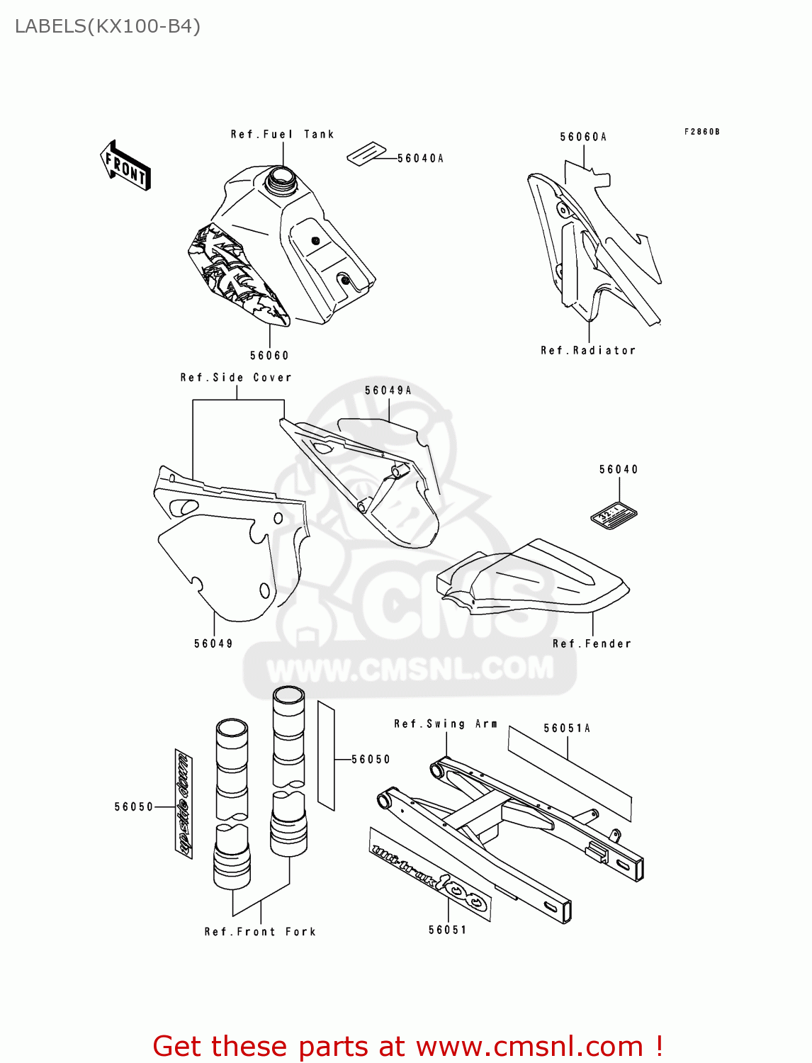 LABELS(KX100-B4) KX100-B4 1994 EUROPE AS