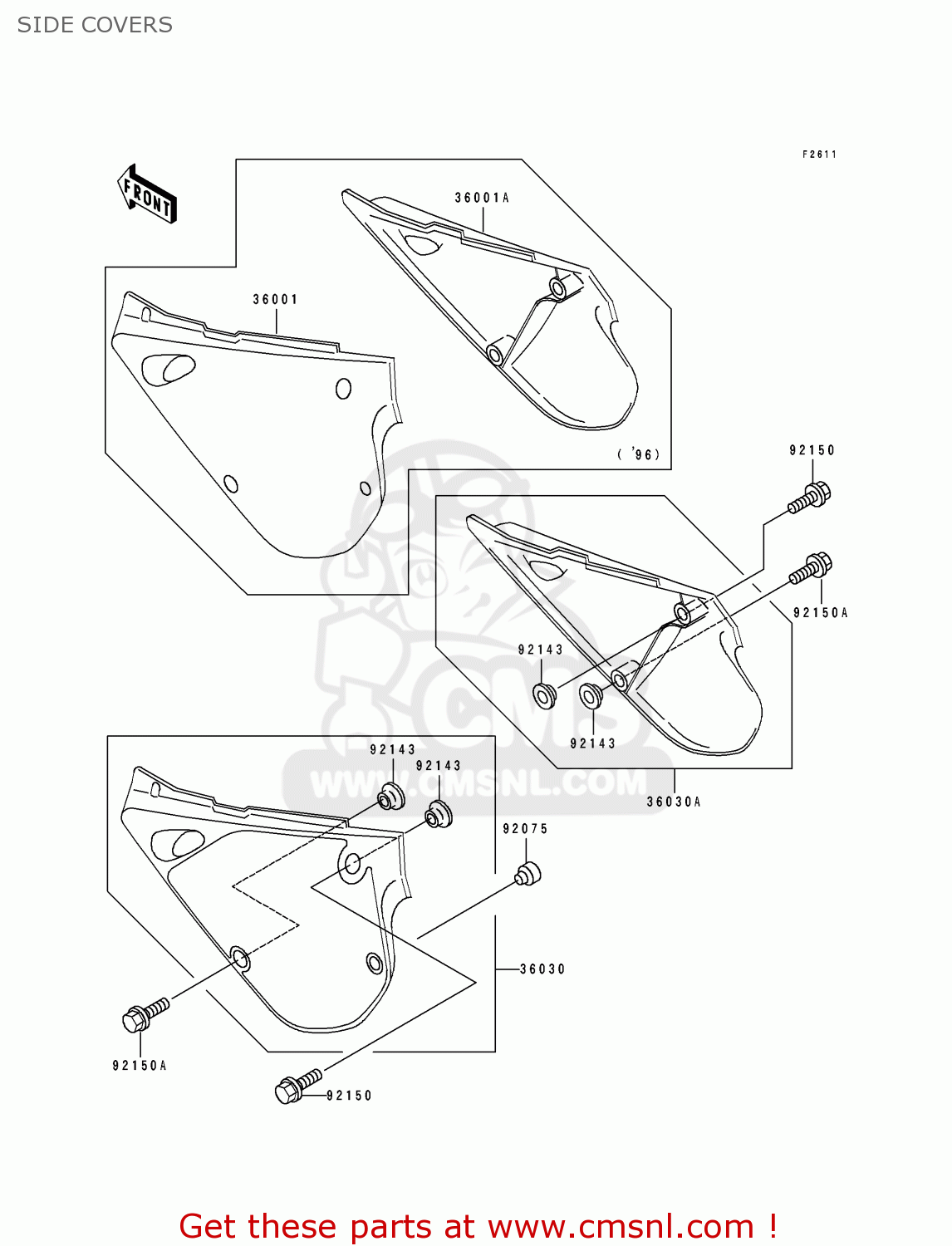SIDE COVERS KX100-B5 1995 EUROPE AS