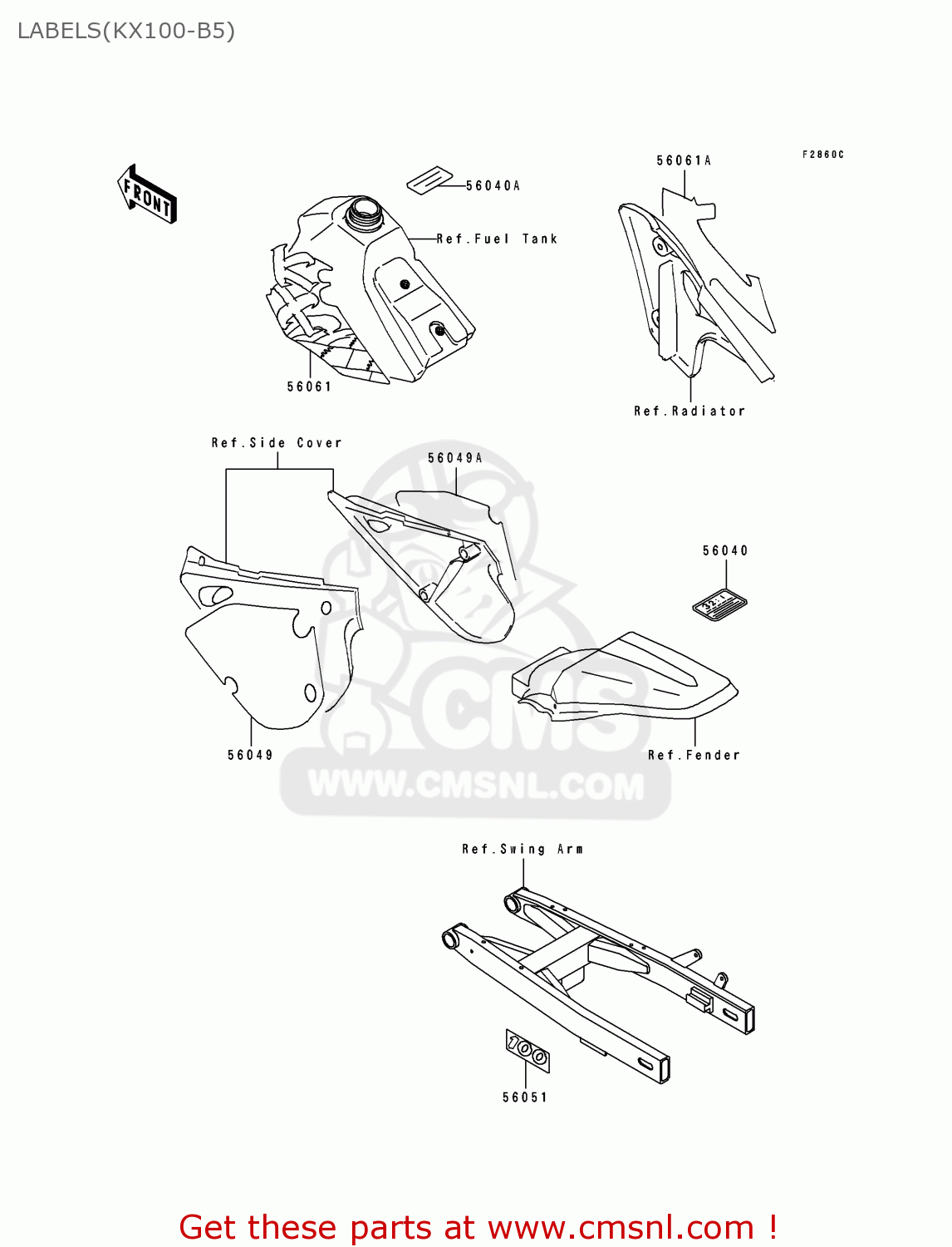 LABELS(KX100-B5) KX100-B5 1995 EUROPE AS