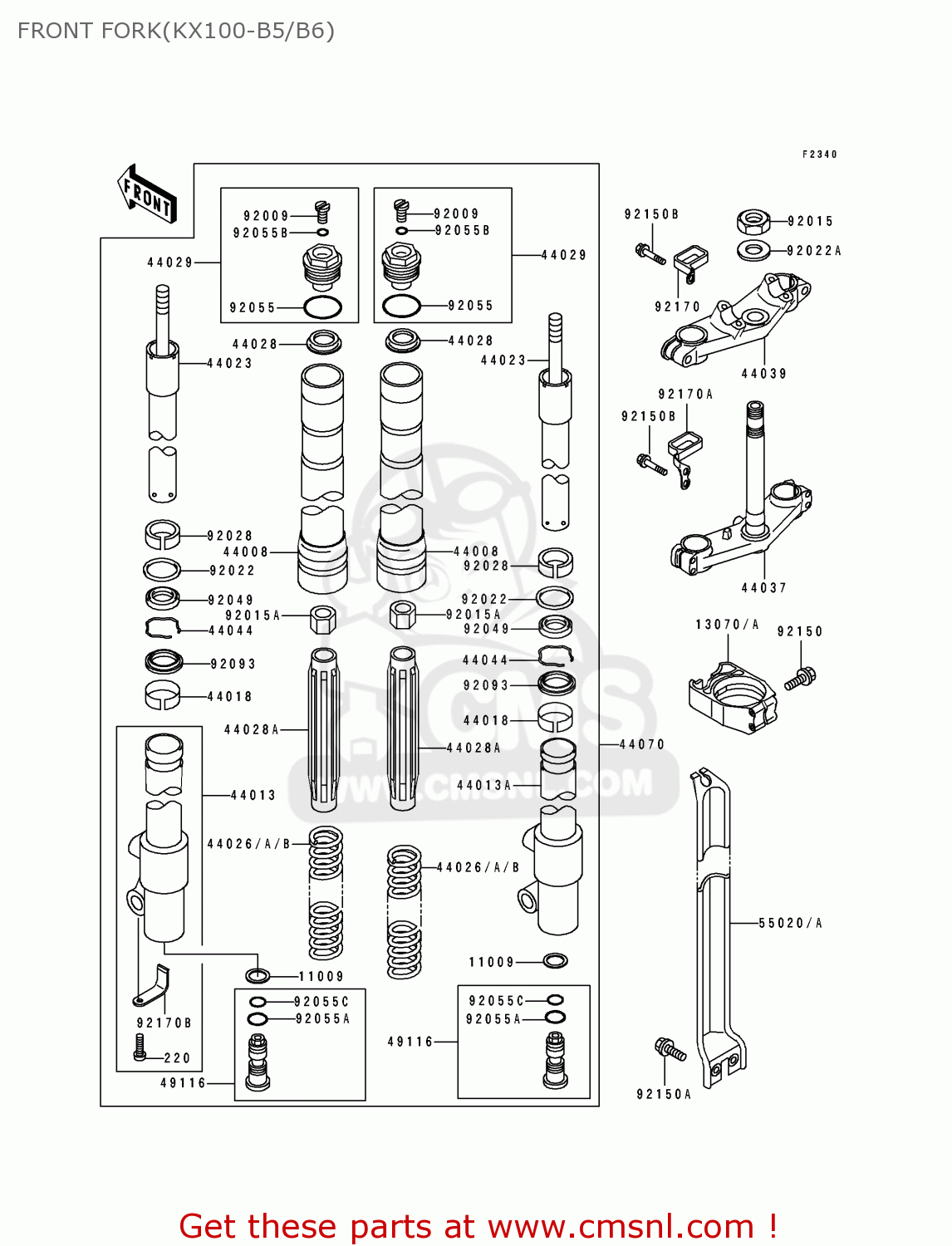 FRONT FORK(KX100-B5/B6) KX100-B5 1995 USA