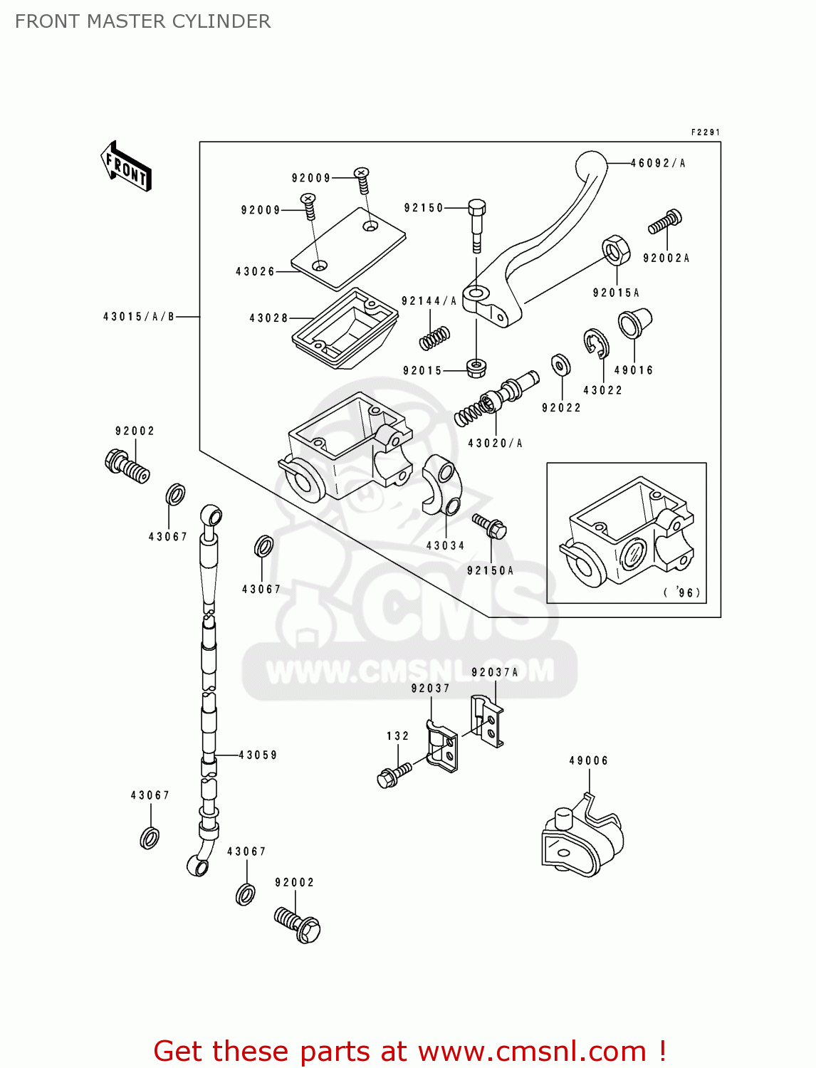 FRONT MASTER CYLINDER KX100-B6 1996 EUROPE AS