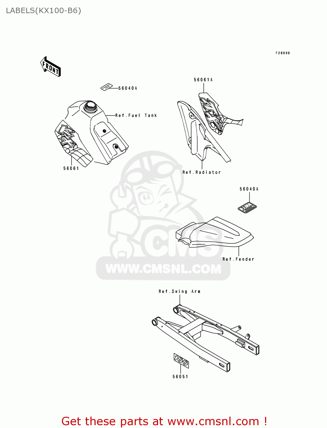 LABELS(KX100-B6) KX100-B6 1996 EUROPE AS