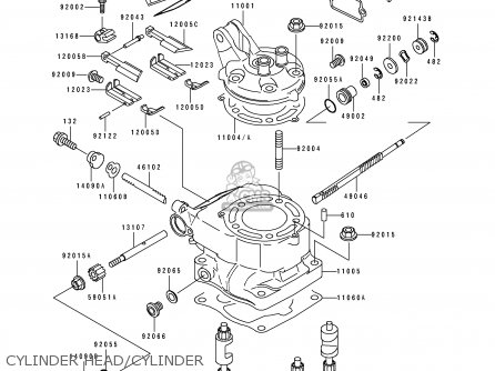 CYLINDER HEAD/CYLINDER - KX100-B6 1996 EUROPE AS