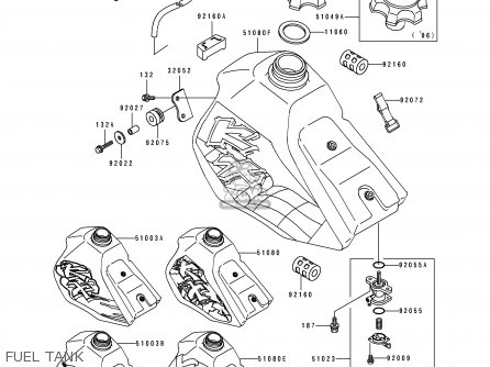 FUEL TANK - KX100-B6 1996 EUROPE AS
