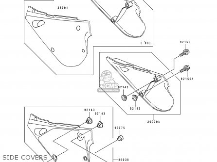 SIDE COVERS - KX100-B6 1996 EUROPE AS