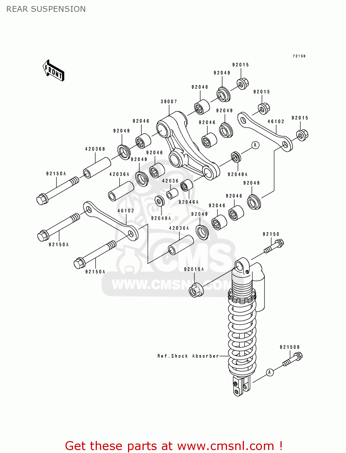 REAR SUSPENSION KX100-B6 1996 USA