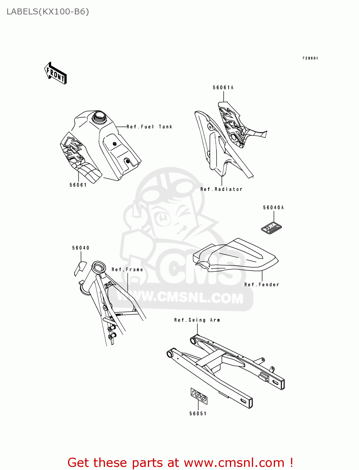LABELS(KX100-B6) KX100-B6 1996 USA