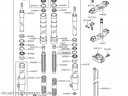 FRONT FORK(KX100-B5/B6) - KX100-B6 1996 USA