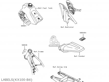 LABELS(KX100-B6) - KX100-B6 1996 USA