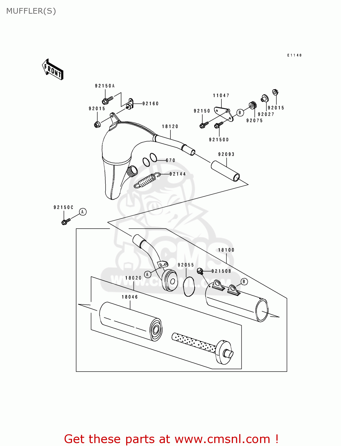 MUFFLER(S) KX100-B7 1997 EUROPE AS