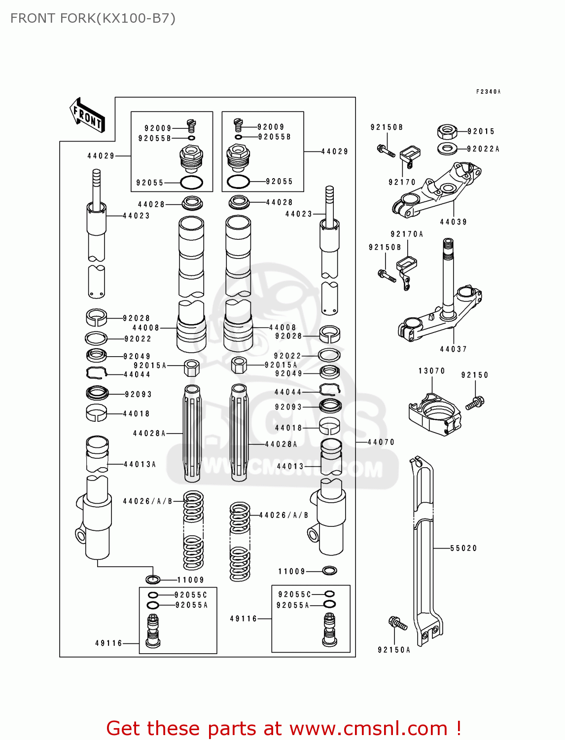FRONT FORK(KX100-B7) KX100-B7 1997 USA
