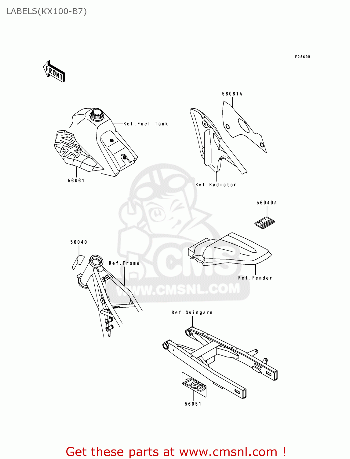 LABELS(KX100-B7) KX100-B7 1997 USA