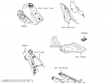 LABELS(KX100-B7) - KX100-B7 1997 USA
