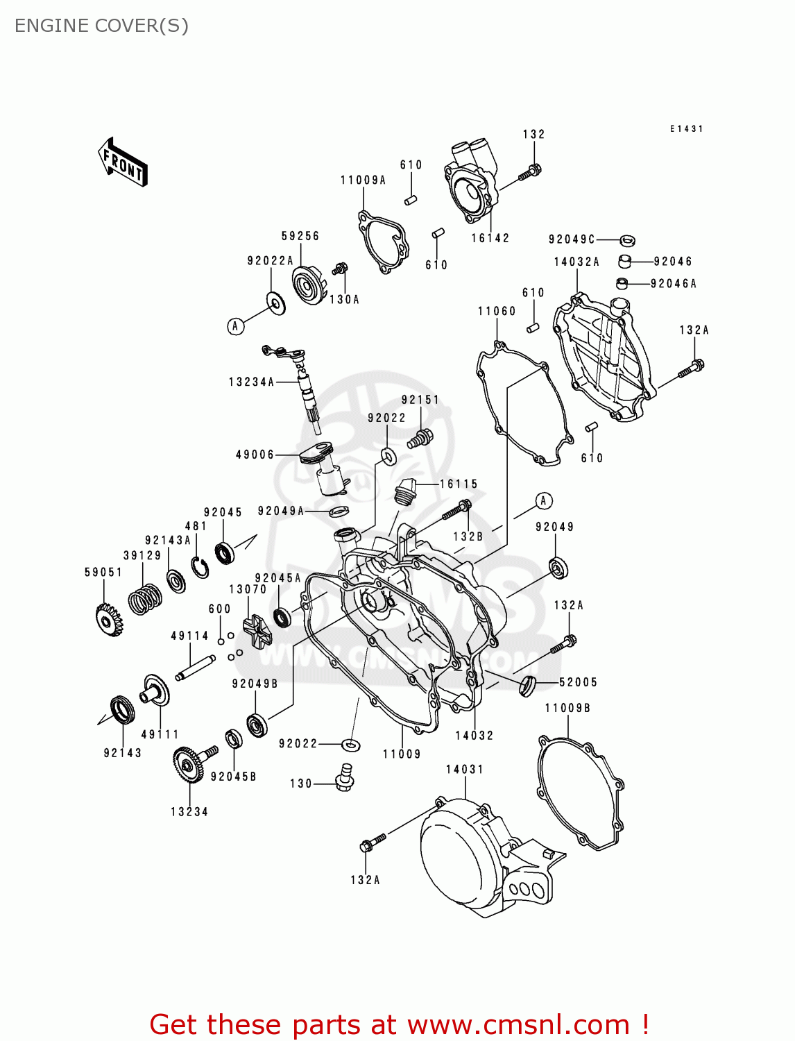 ENGINE COVER(S) KX100-C1 1998 EUROPE AS