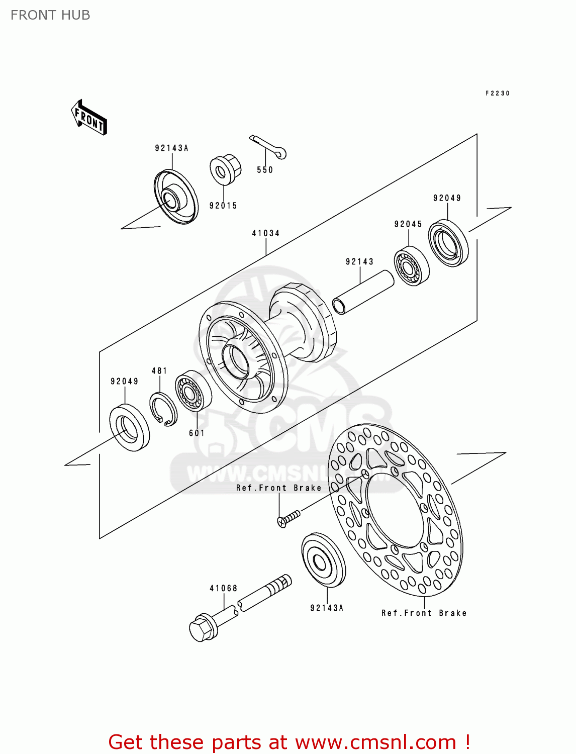 FRONT HUB KX100-C1 1998 EUROPE AS
