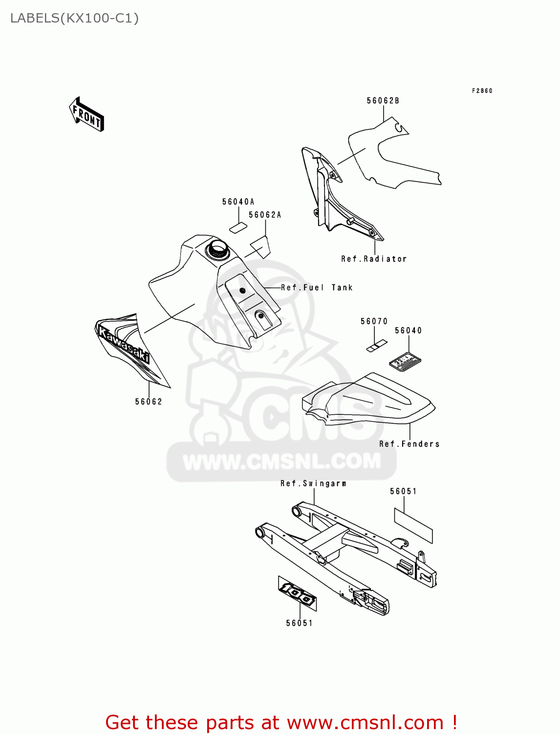 LABELS(KX100-C1) KX100-C1 1998 EUROPE AS