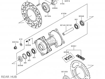 REAR HUB - KX100-C1 1998 EUROPE AS