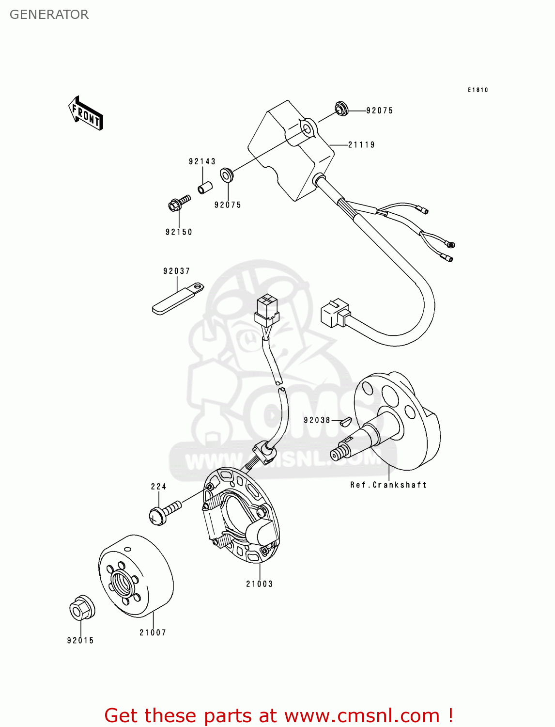 GENERATOR KX100-C1 1998 USA CANADA
