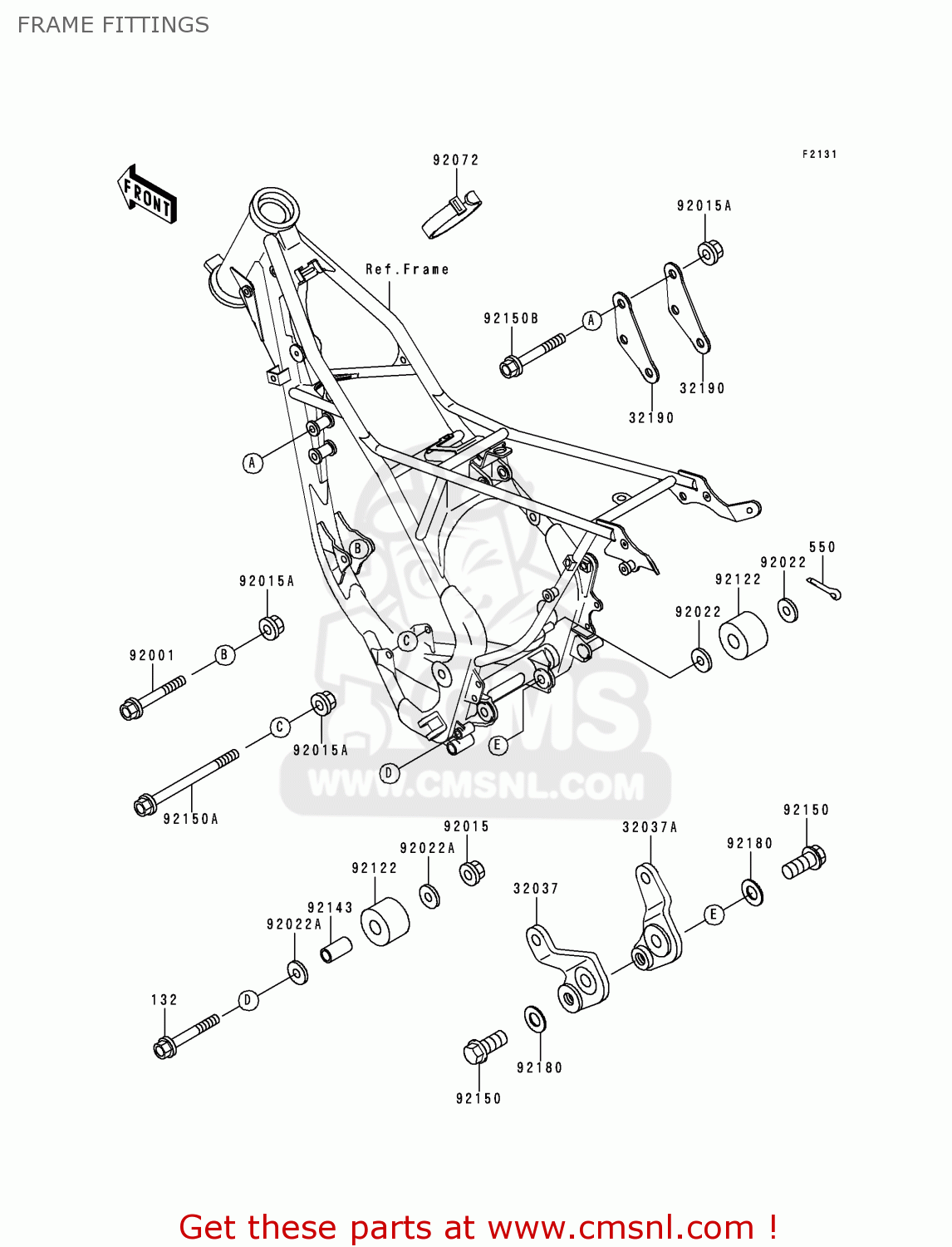 FRAME FITTINGS KX100-C1 1998 USA CANADA