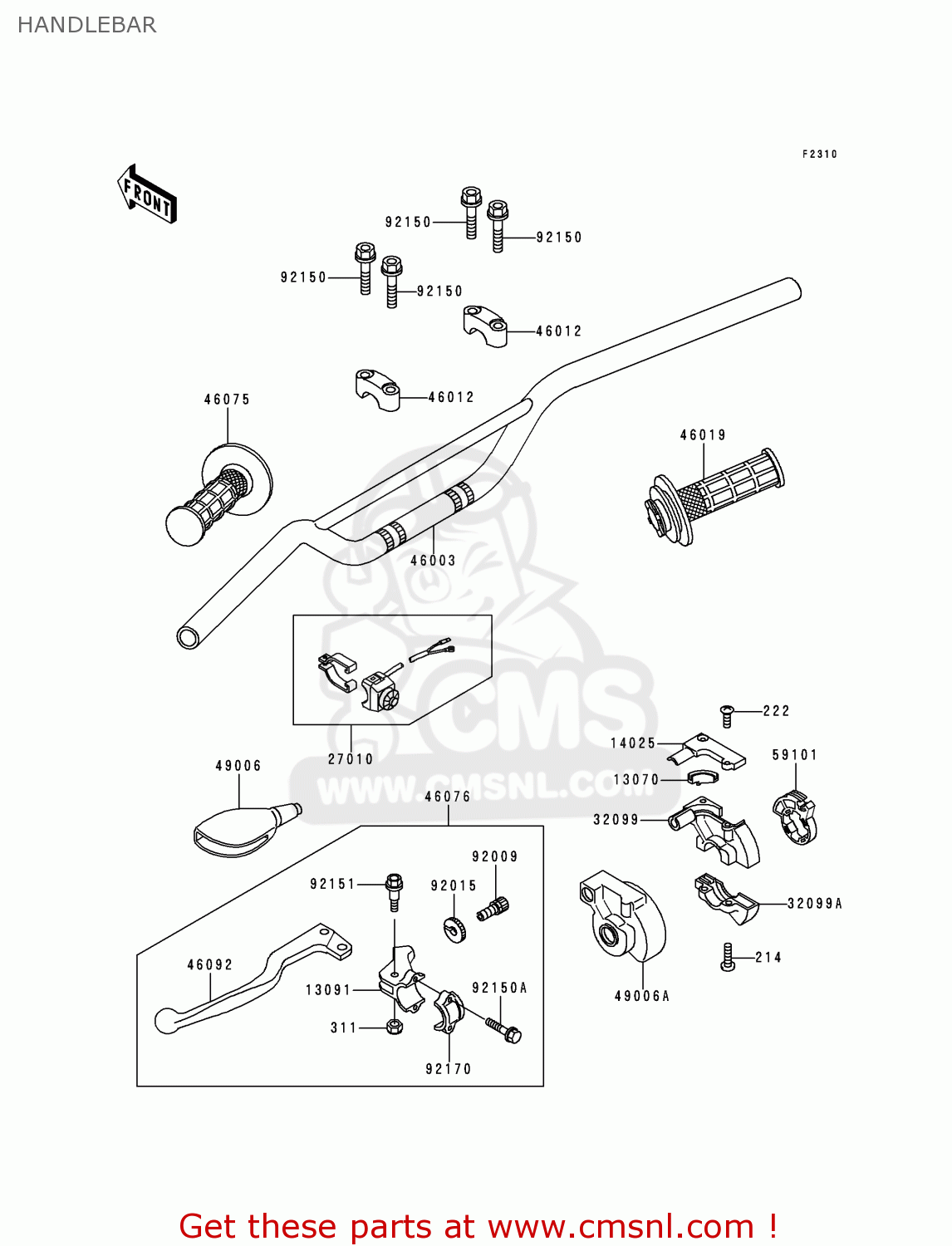 HANDLEBAR KX100-C1 1998 USA CANADA