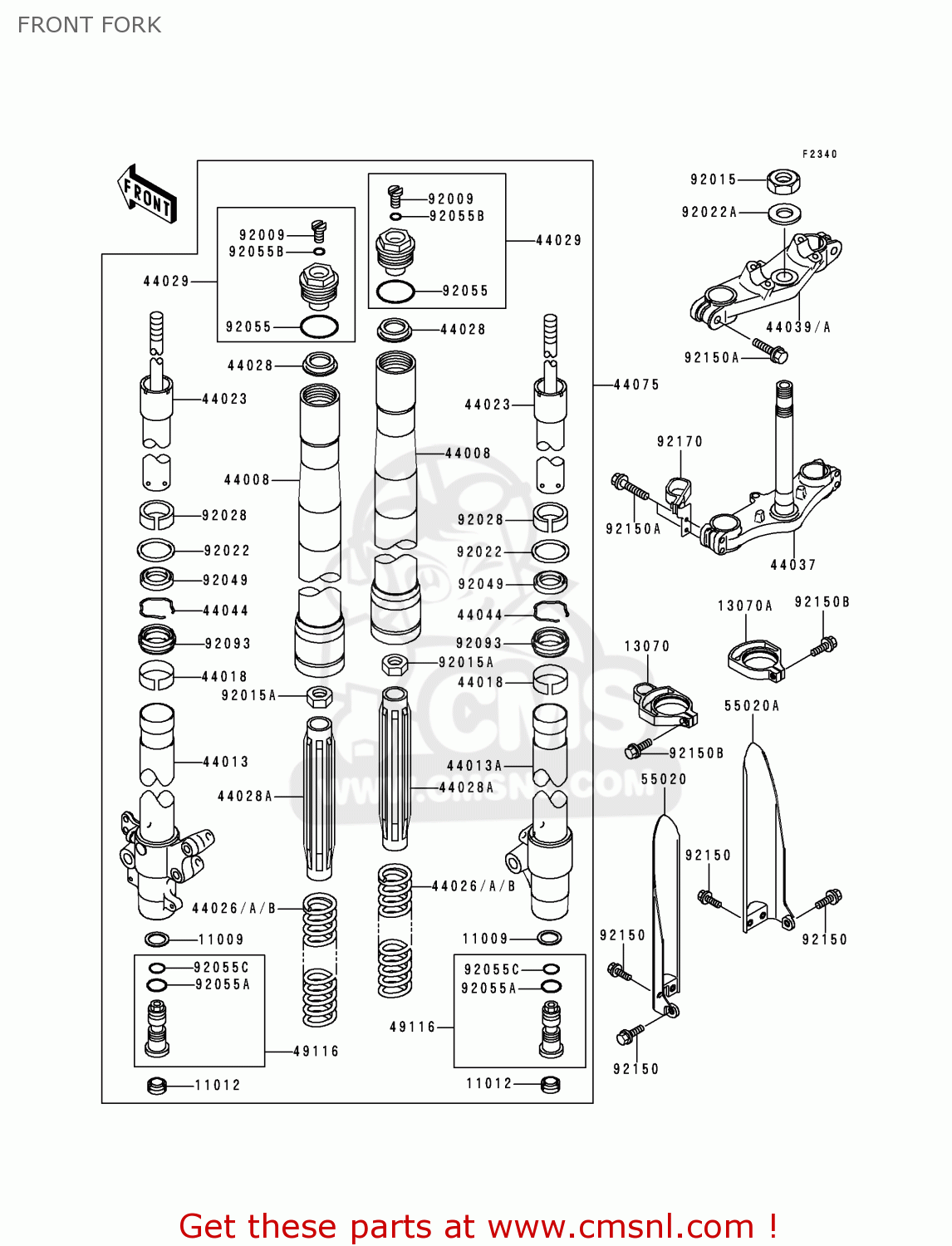 FRONT FORK KX100-C1 1998 USA CANADA