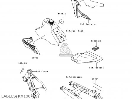 LABELS(KX100-C1) - KX100-C1 1998 USA CANADA