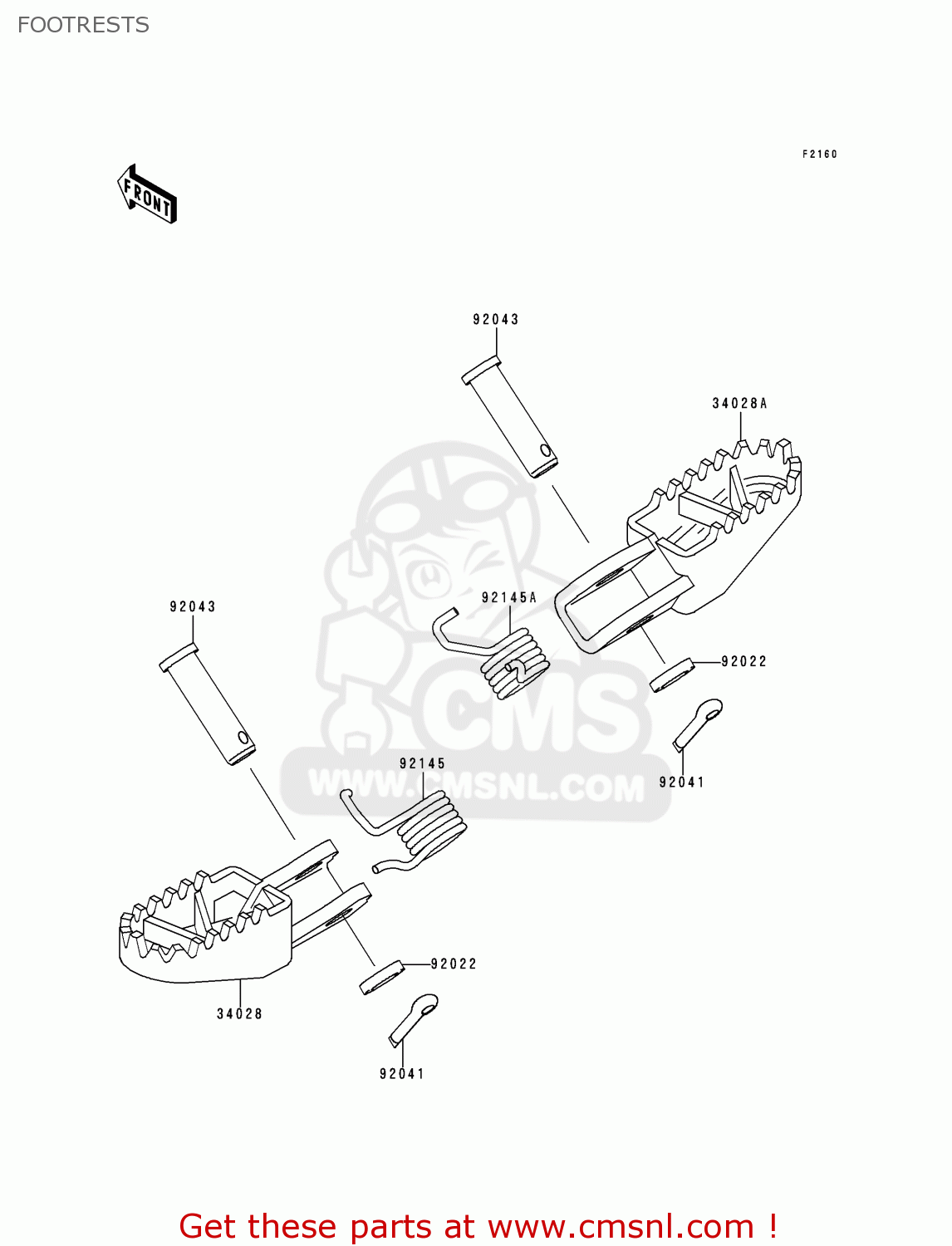 FOOTRESTS KX100-C2 1999 USA CANADA