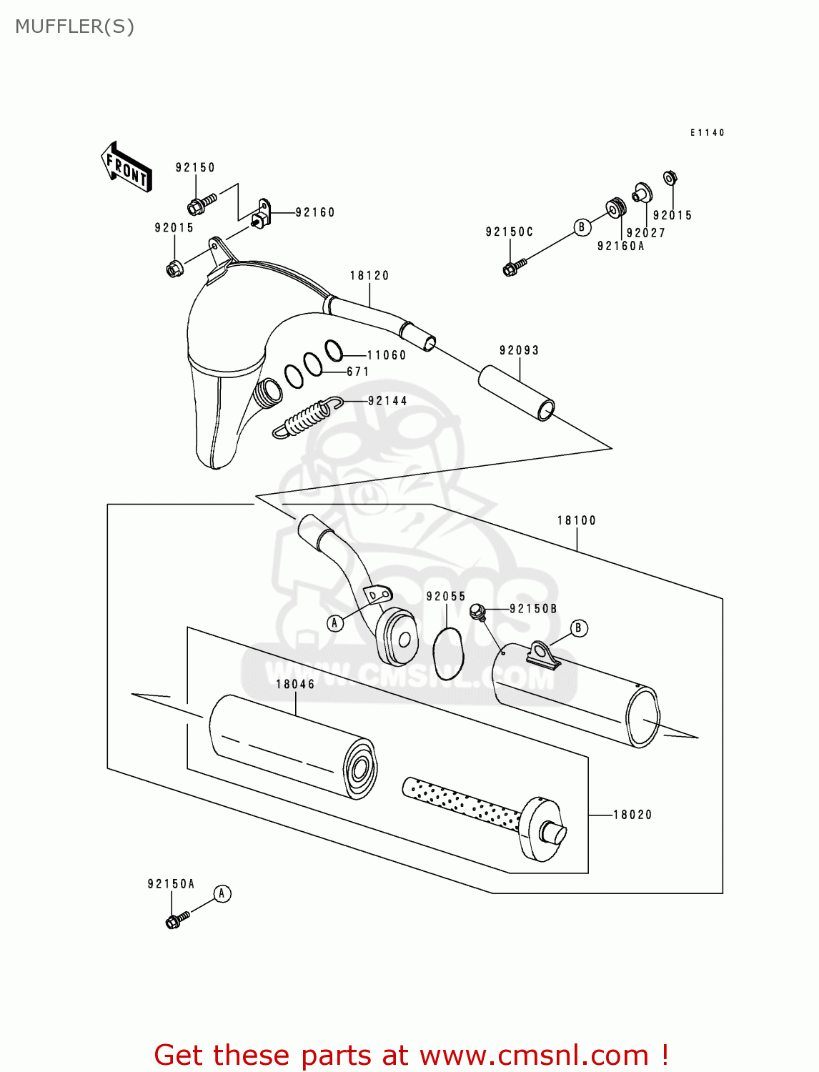 MUFFLER(S) KX100-C3 2000 EUROPE AS
