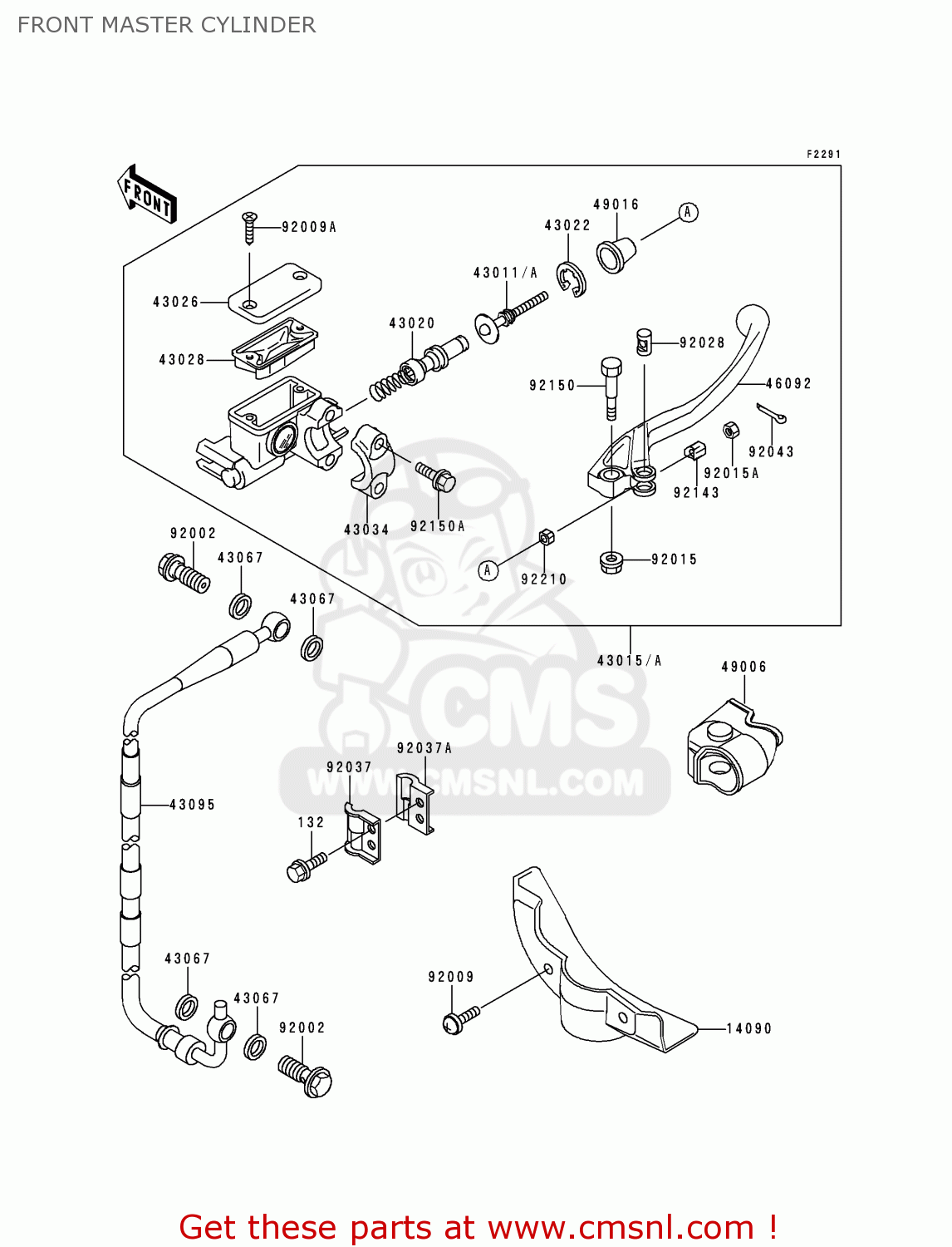 FRONT MASTER CYLINDER KX100-C3 2000 USA CANADA
