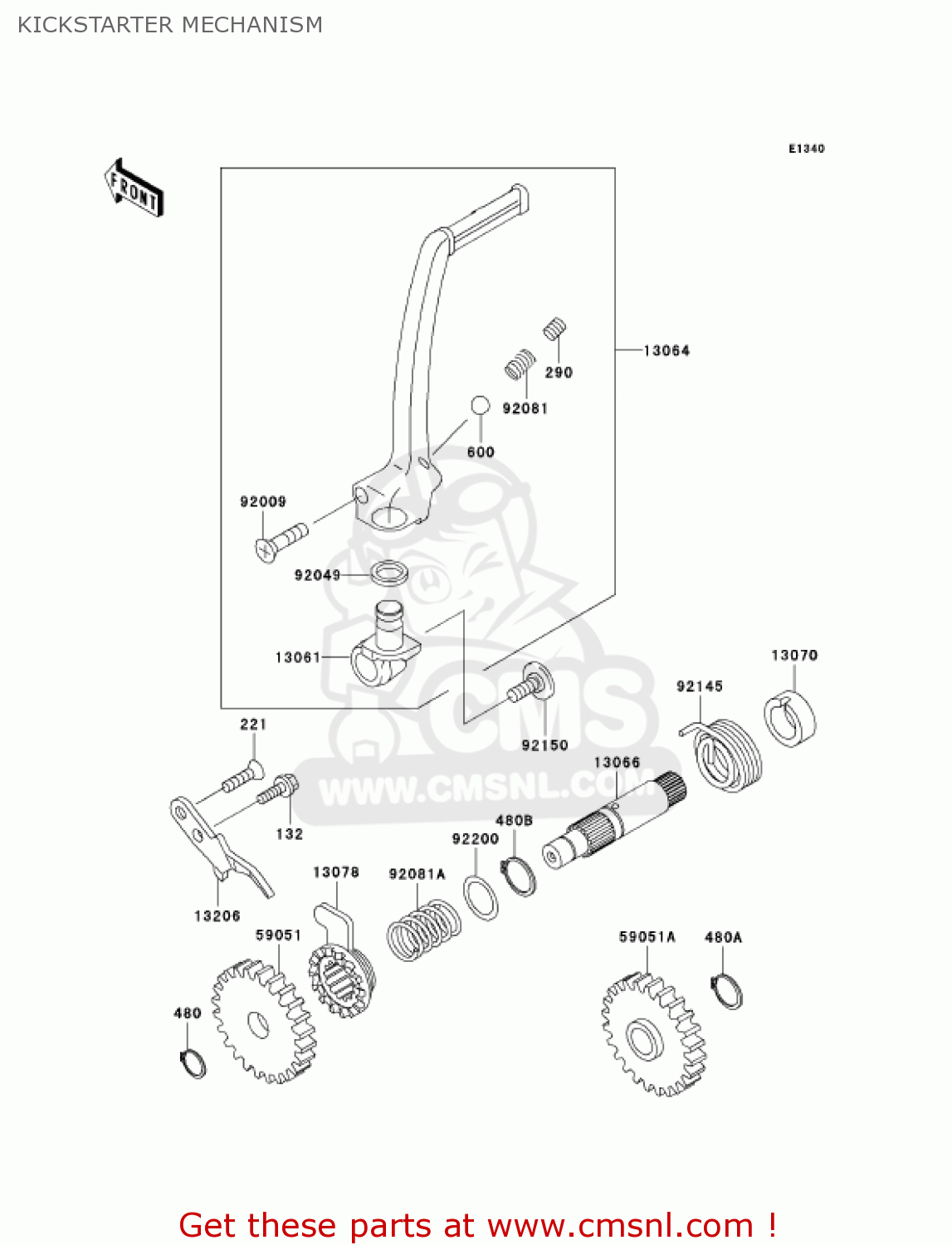 KICKSTARTER MECHANISM KX100-D1 KX100 2001 USA CANADA