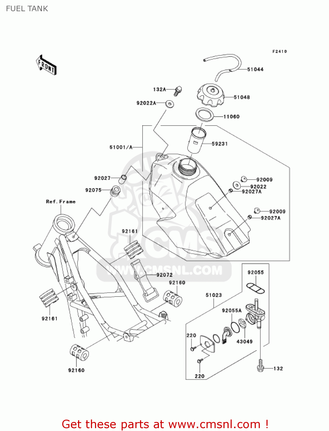 FUEL TANK KX100-D1 KX100 2001 USA CANADA