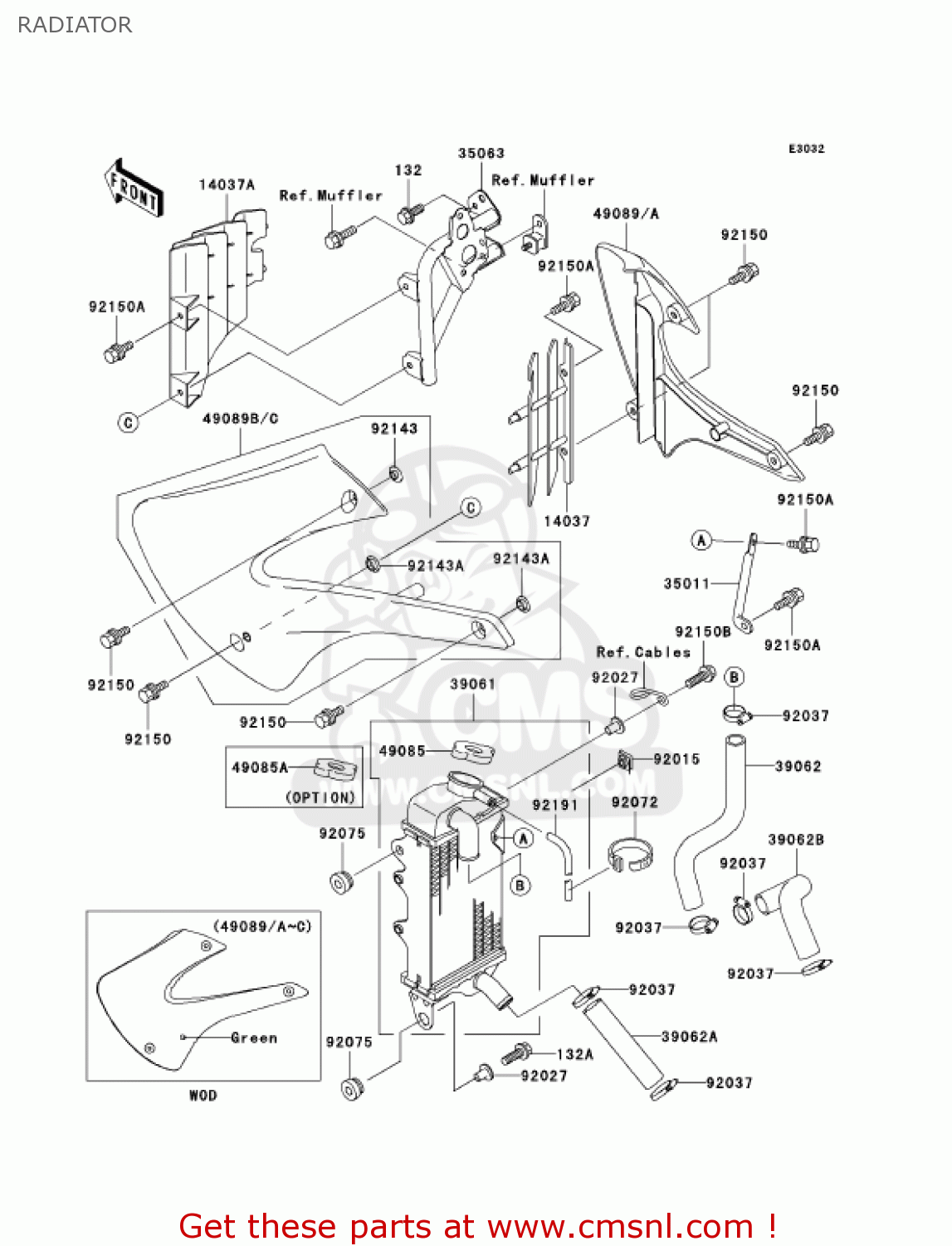 RADIATOR KX100-D1 KX100 2001 USA CANADA