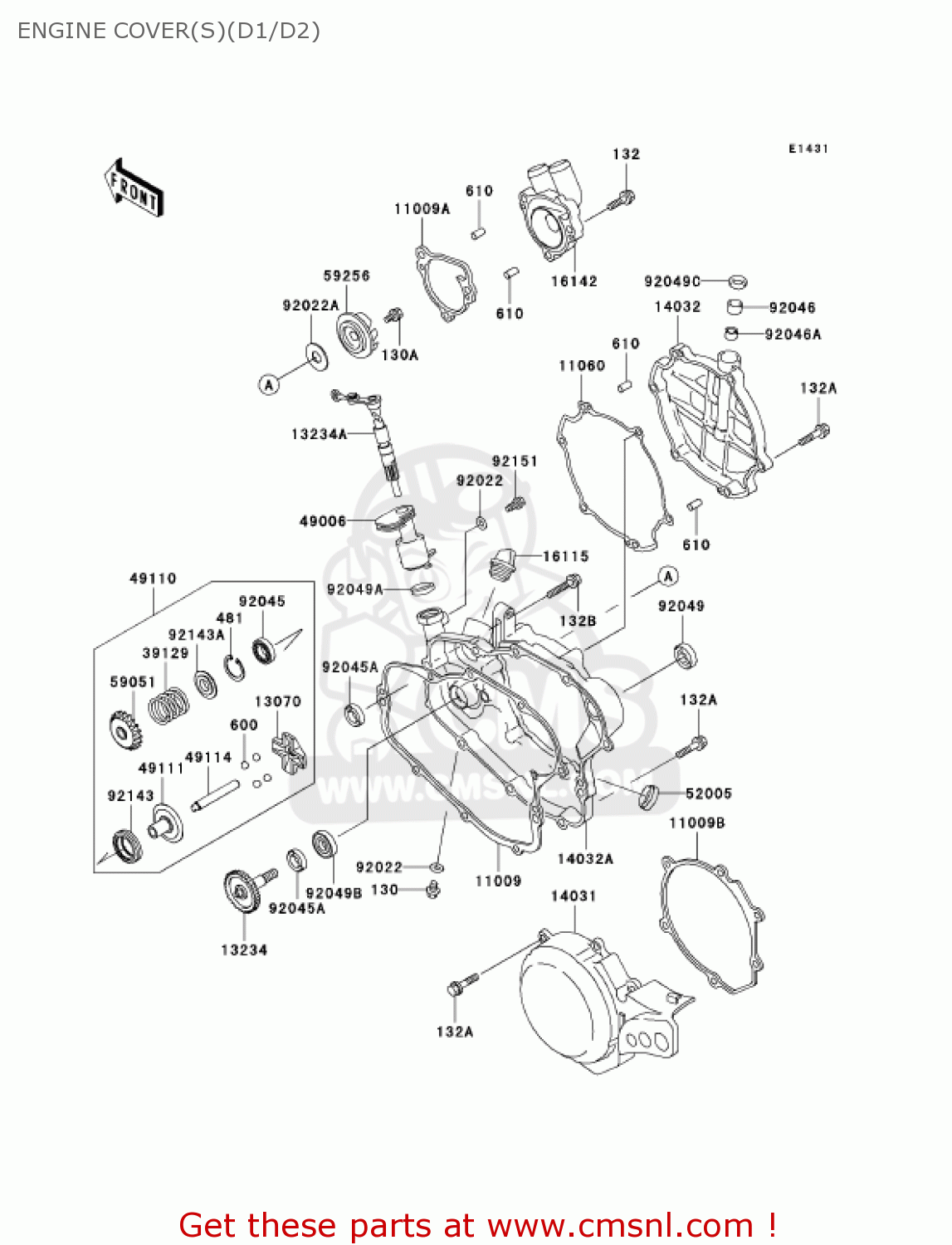 ENGINE COVER(S)(D1/D2) KX100-D1 KX100 2001 USA CANADA