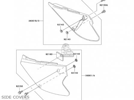 SIDE COVERS - KX100-D1 KX100 2001 USA CANADA