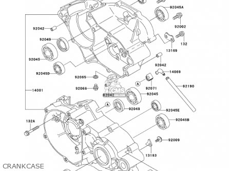 CRANKCASE - KX100-D1 KX100 2001 USA CANADA