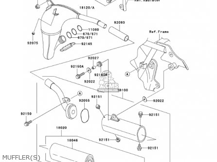 MUFFLER(S) - KX100-D1 KX100 2001 USA CANADA