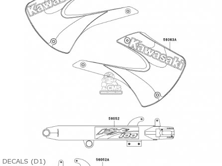 DECALS (D1) - KX100-D1 KX100 2001 USA CANADA