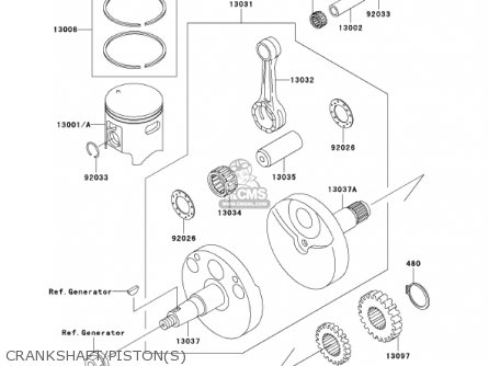 CRANKSHAFT/PISTON(S) - KX100-D1 KX100 2001 USA CANADA