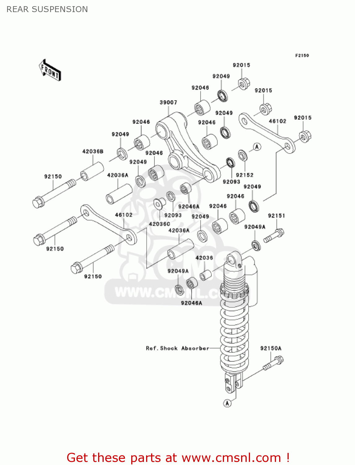 REAR SUSPENSION KX100-D2 KX100 2002 USA CANADA