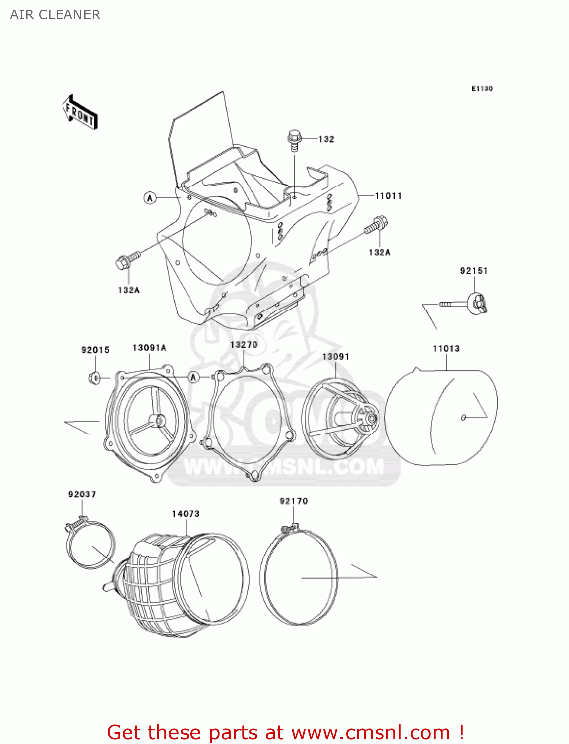 AIR CLEANER KX100-D2 KX100 2002 USA CANADA