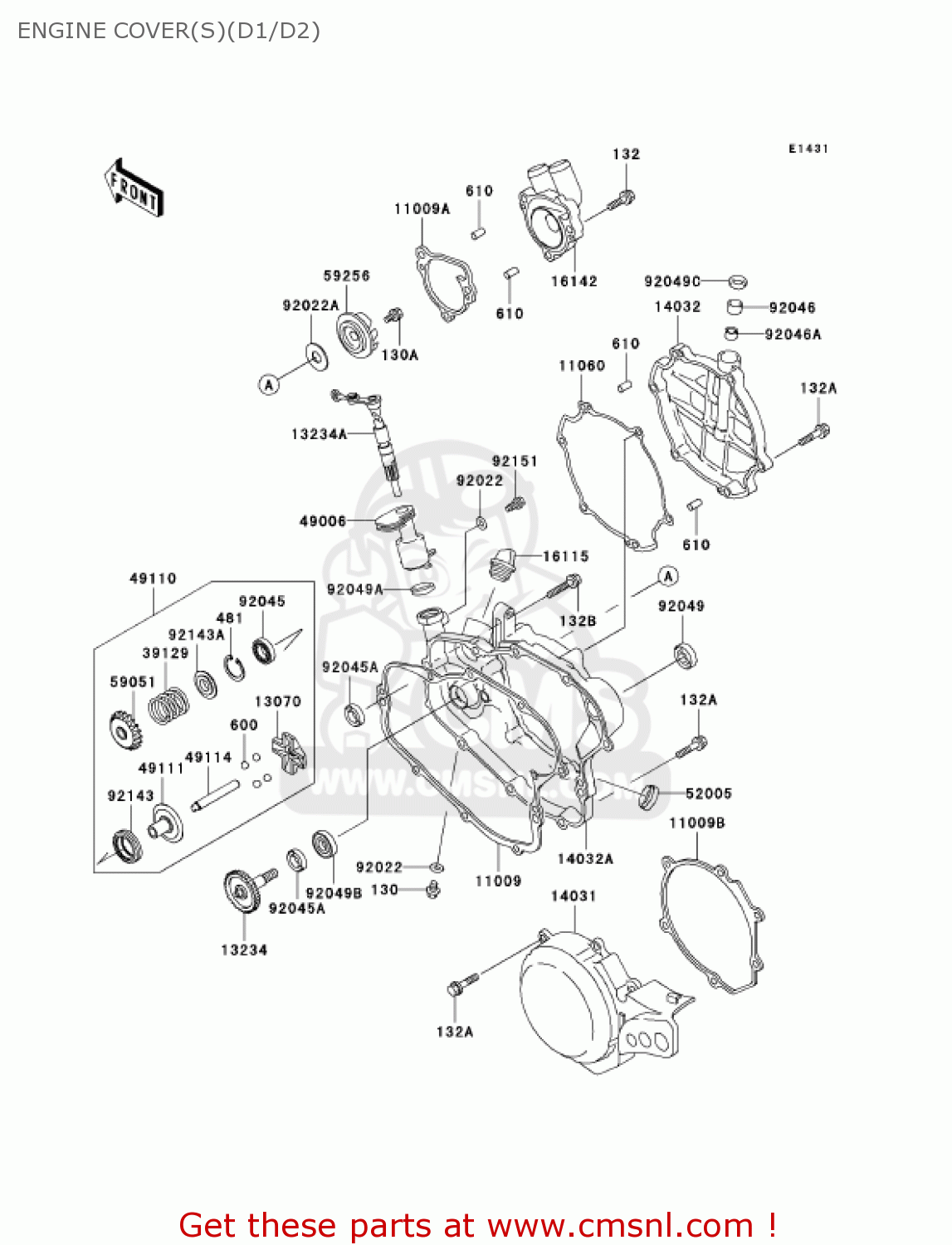 ENGINE COVER(S)(D1/D2) KX100-D2 KX100 2002 USA CANADA