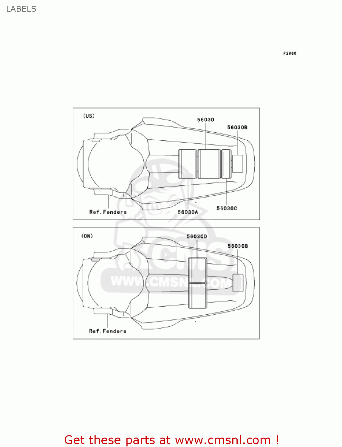 LABELS KX100-D2 KX100 2002 USA CANADA